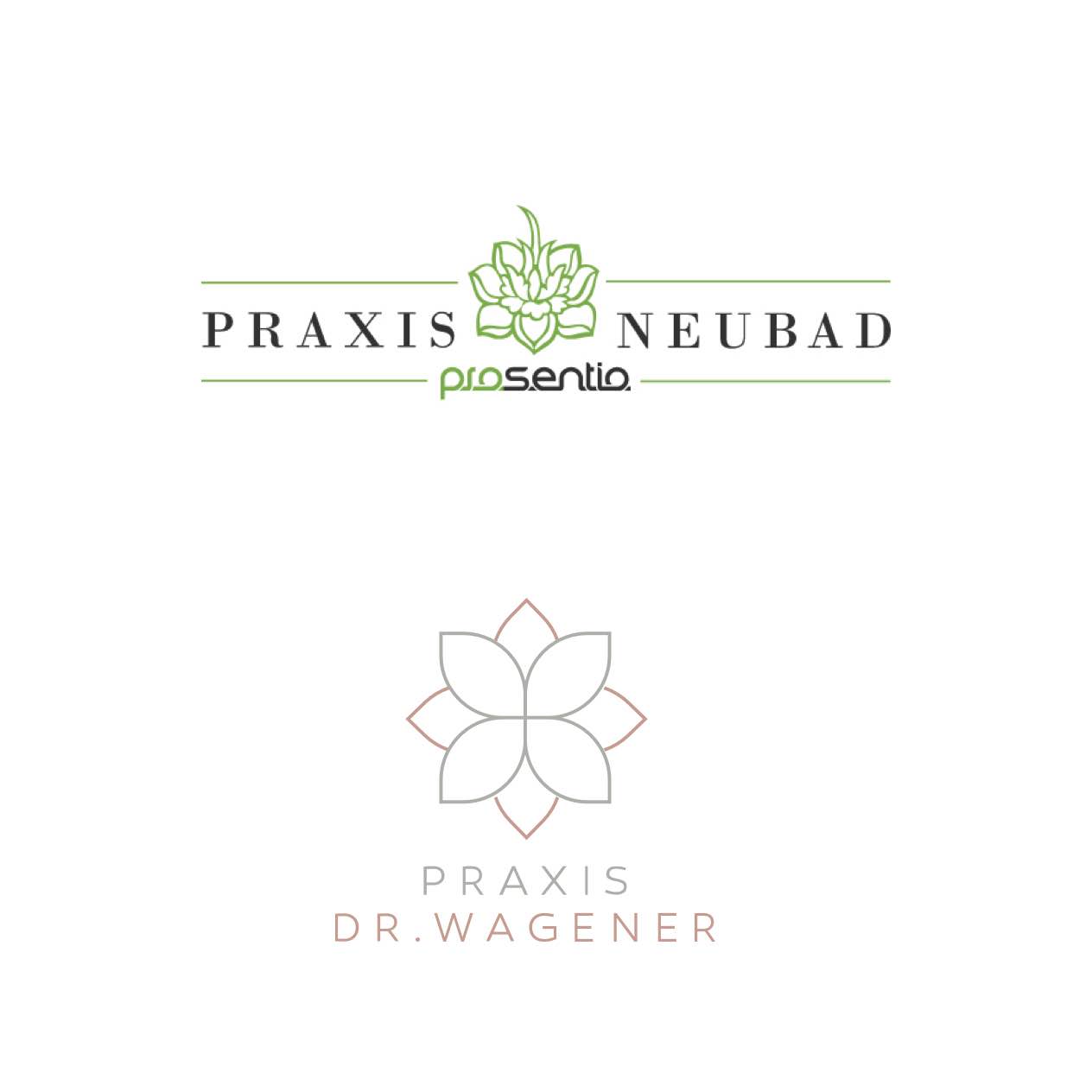 Praxis Dr. Wagener – Logo und Briefschaften