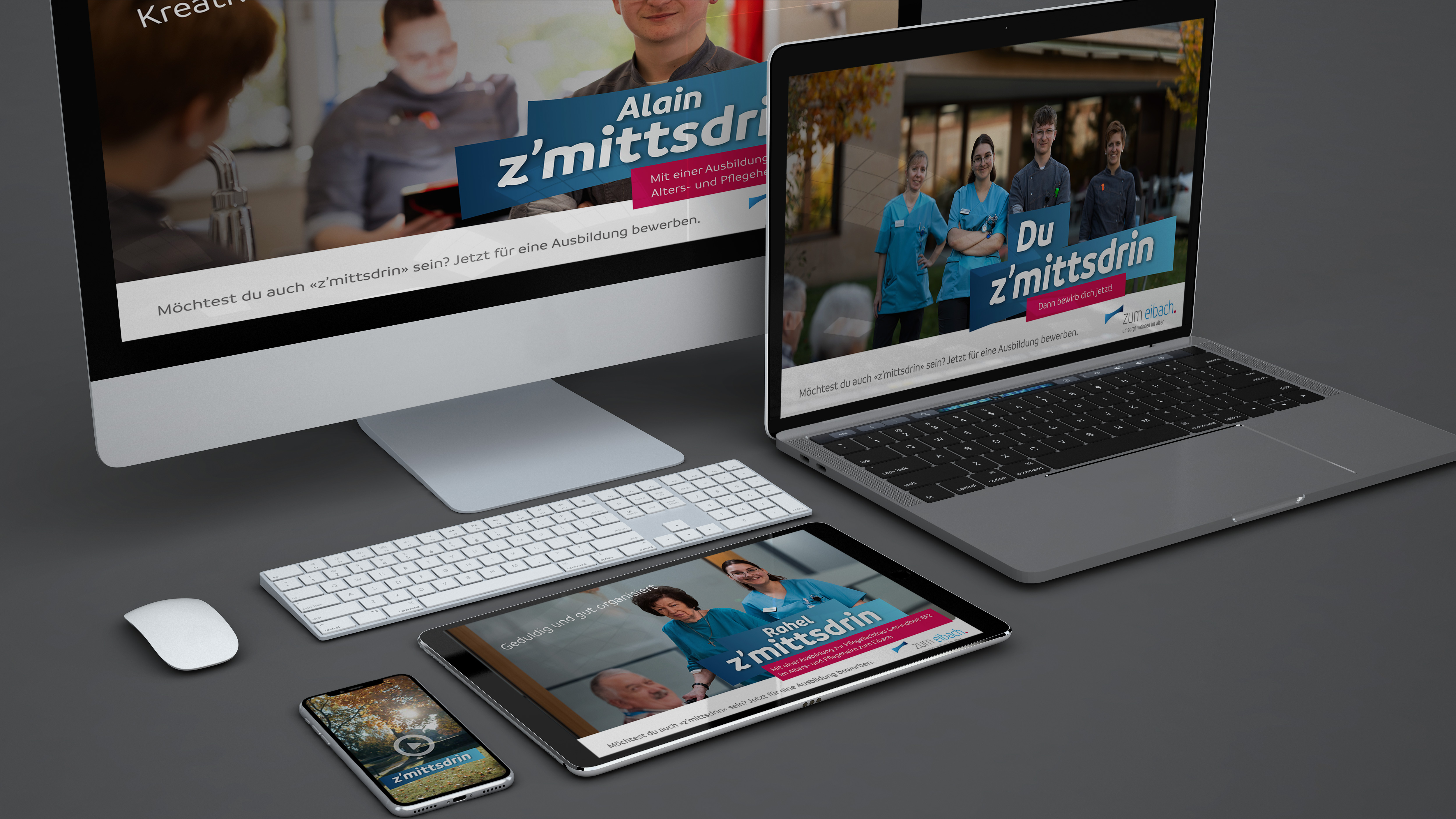 Zum Eibach: Recruiting-Kampagne für das Altersheim zum Eibach – z'mittsdrin im Alltag