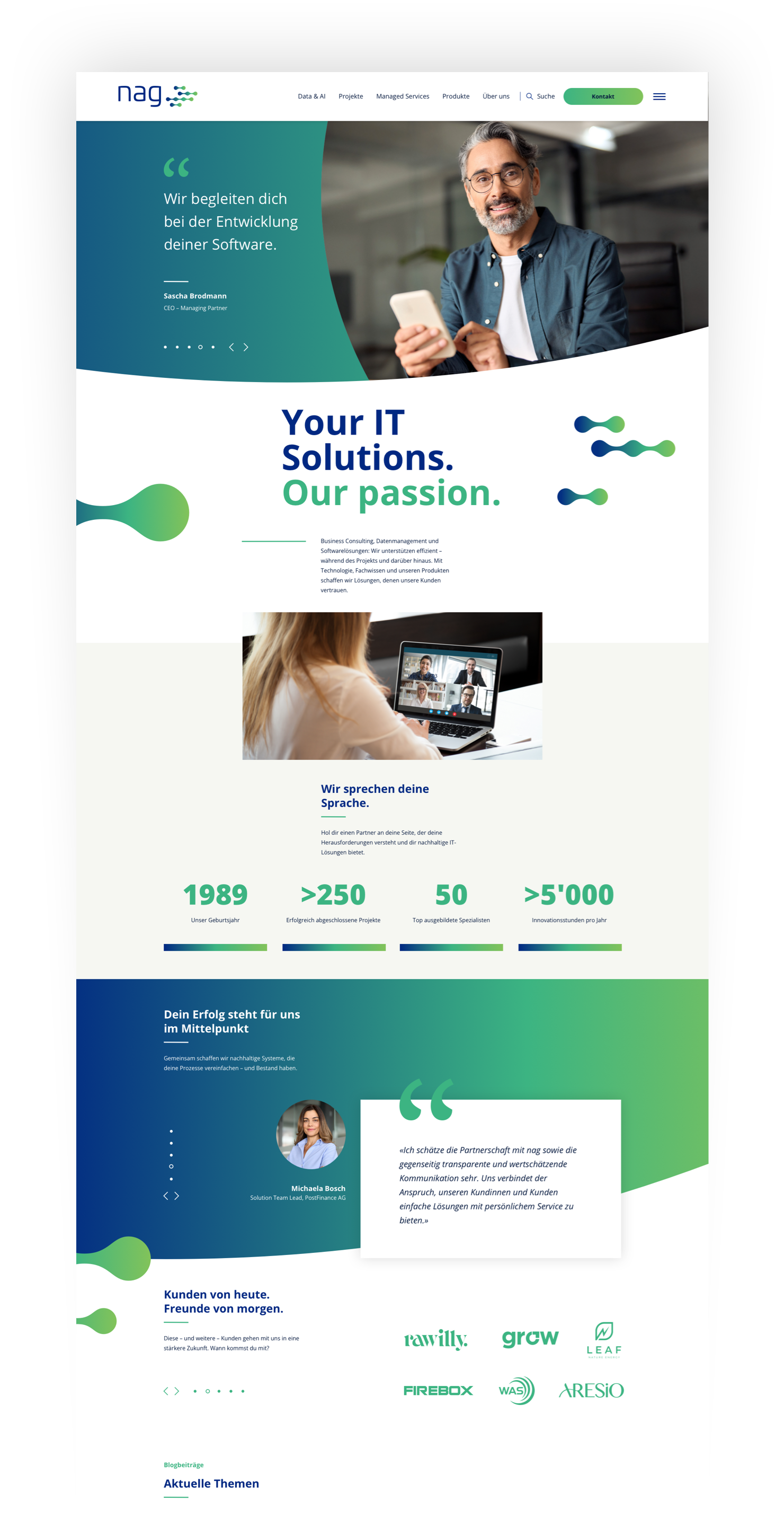 NAG Informatik AG – Screendesign und Animationen